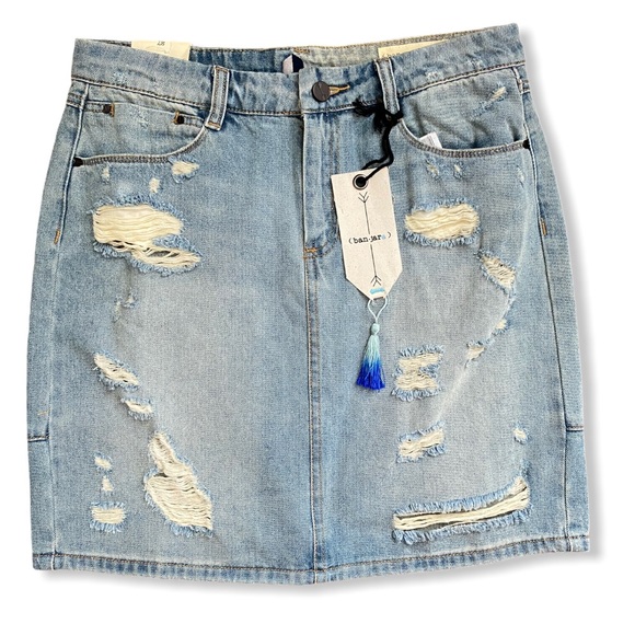 Banjara Dresses & Skirts - Banjara Denim Pencil Distress Skirt NWT